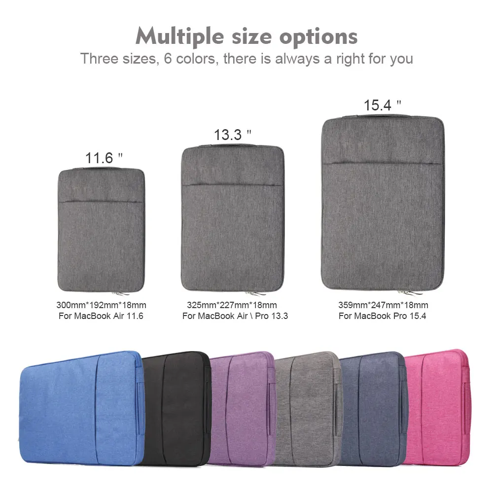 

Laptop Bag 11 16 13 15 15.6 inch Case For MacBook Air Pro 2020 2019 Mac Book Computer Fabric Sleeve Cover Accessories Waterproof