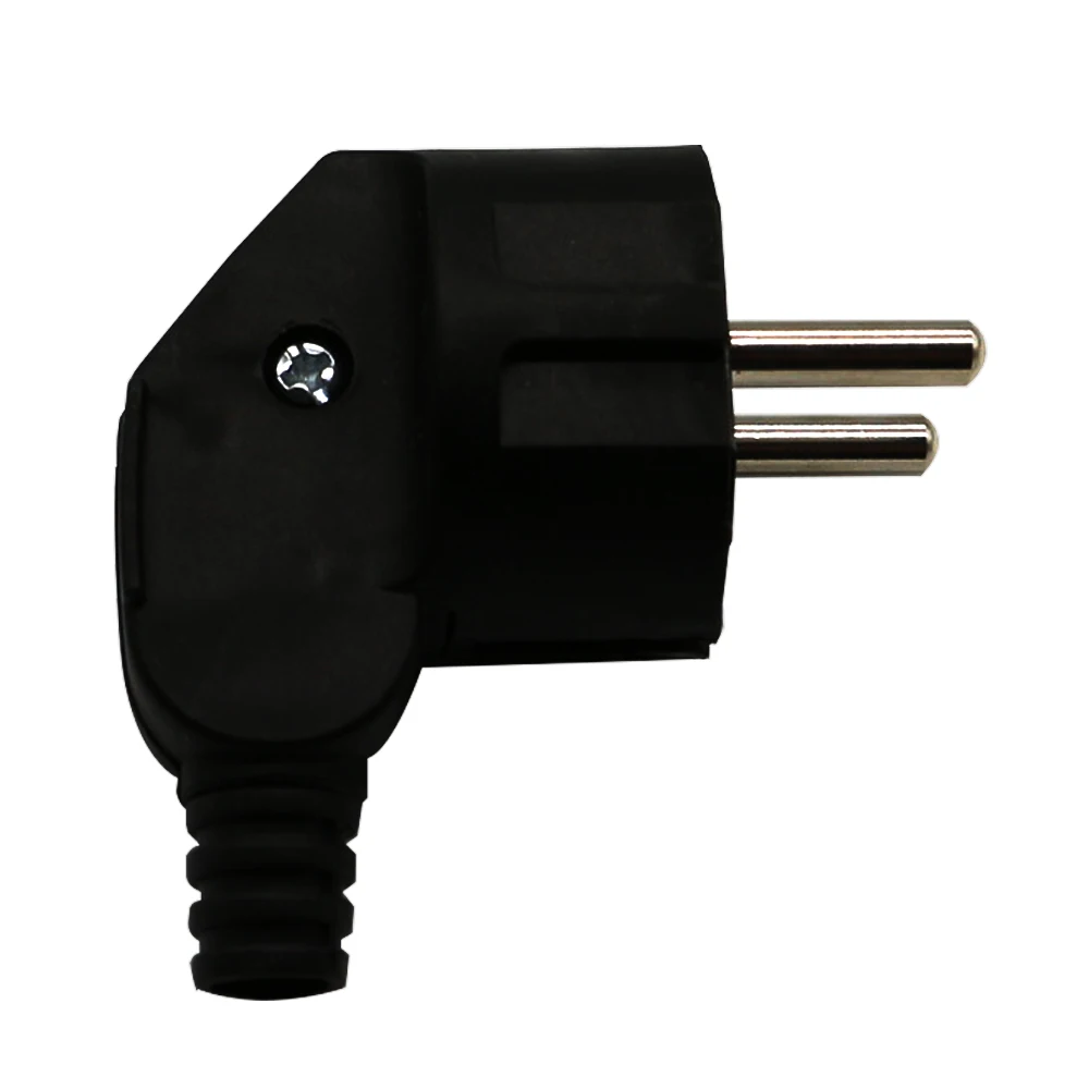 

Elbow black white 16A 250V PP flame retardant EU German France 2 pins wiring assembly plug Europe power Adaptor detachable plug