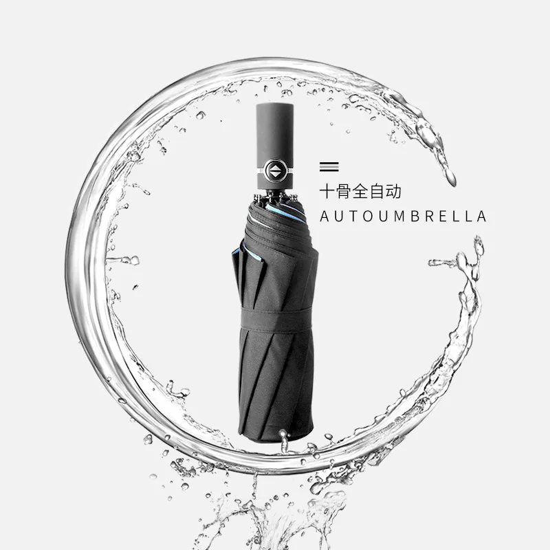 Двухслойный большой зонт для дождливой погоды женщин 3 складывающихся 10 ребер