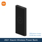 Беспроводной внешний аккумулятор Xiaomi 10000 мАч WPB15PDZM USB C Mi, внешний аккумулятор 10000 10 Вт, беспроводное зарядное устройство Qi, портативная зарядка, пауэрбанк 2021