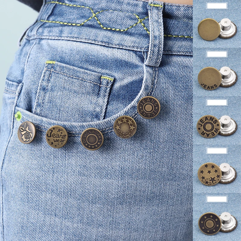 Металлические заколки для джинсов 5 шт. кожаная защелка застежка без швов швейные