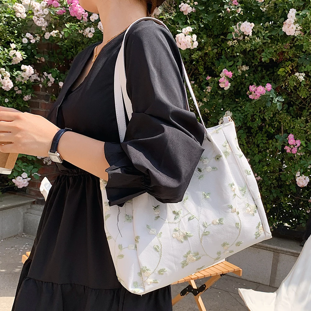 

Fashion Women Bags Lace Flower Large Capacity PU Leather Tote Handbag Summer Shoulder Bag for Women Wallet Phone