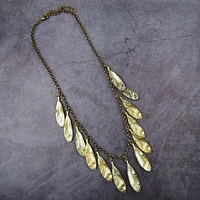 brand new short necklace leaf party retro sweater chain multiple distressed bronze fashion magazine office lady girl gift n0022