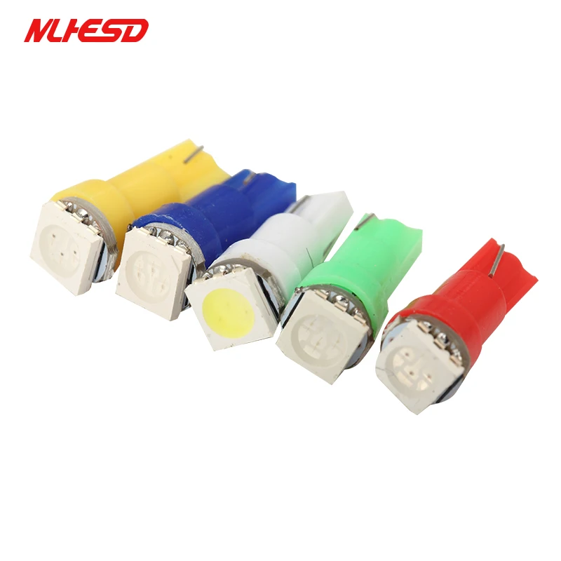 

10 шт., Автомобильные светодиодные лампы T5 5050 1SMD, 24 В