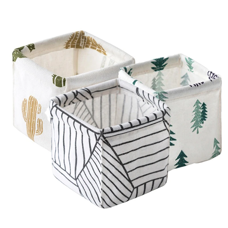 

3pc Desktop Storage Basket Sundries Storage Box Jewelry Scarf Socks Storage Basket Bag Stationery Storage Organizer Basket