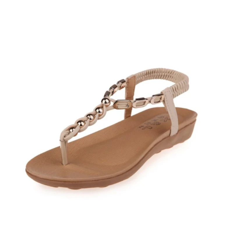 

Gladiator Sandals For Women Summer Solid Flip Flops Flat Sandals Elastic Band Beach Shoes Rome Sandals Ladies Slides Sandalia