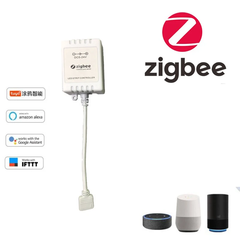 

Tuya Zigbee Cell Phone APP Control Dimmer Smart RGB Light With Controller US Light With Controller Works With Alexa Google Home