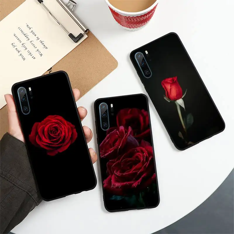 

Rose red romantic lover flowers Phone Case For Huawei honor Mate 10 20 30 40 i 9 8 pro x Lite P smart 2019 Y5 2018 nova 5t