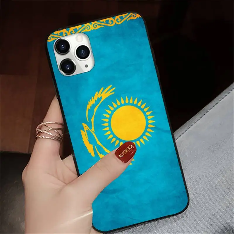 

Kazakhstan flag Phone Case for iPhone 7 8 11 12 Pro X XS Max XR Samsung A S 10 20 50 Plus pro funda