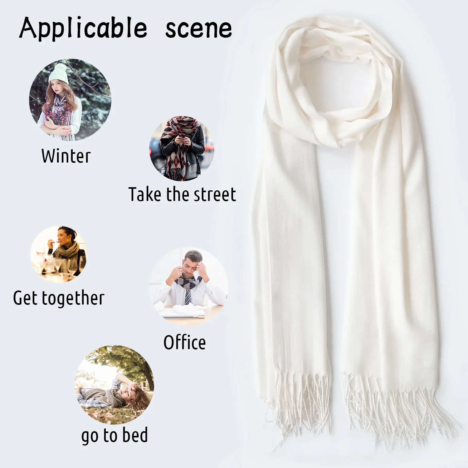 Womens Cashmere Scarf Uck Irish Green Truck Carry Clover White Lightweight Soft Ladies Scarves Wraps Stylish Girls Shawl |