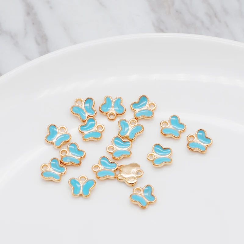 50 шт. маленькие милые Подвески в форме бабочки ювелирные изделия сделай сам