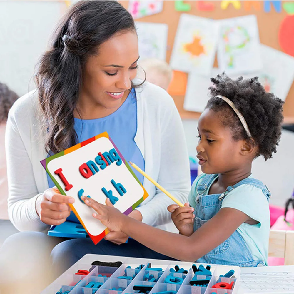 

238Pcs Classroom Magnetic Letters Kit with Double-Side Magnet Board Foam Alphabet Letters for Kids Spelling Learning Toys