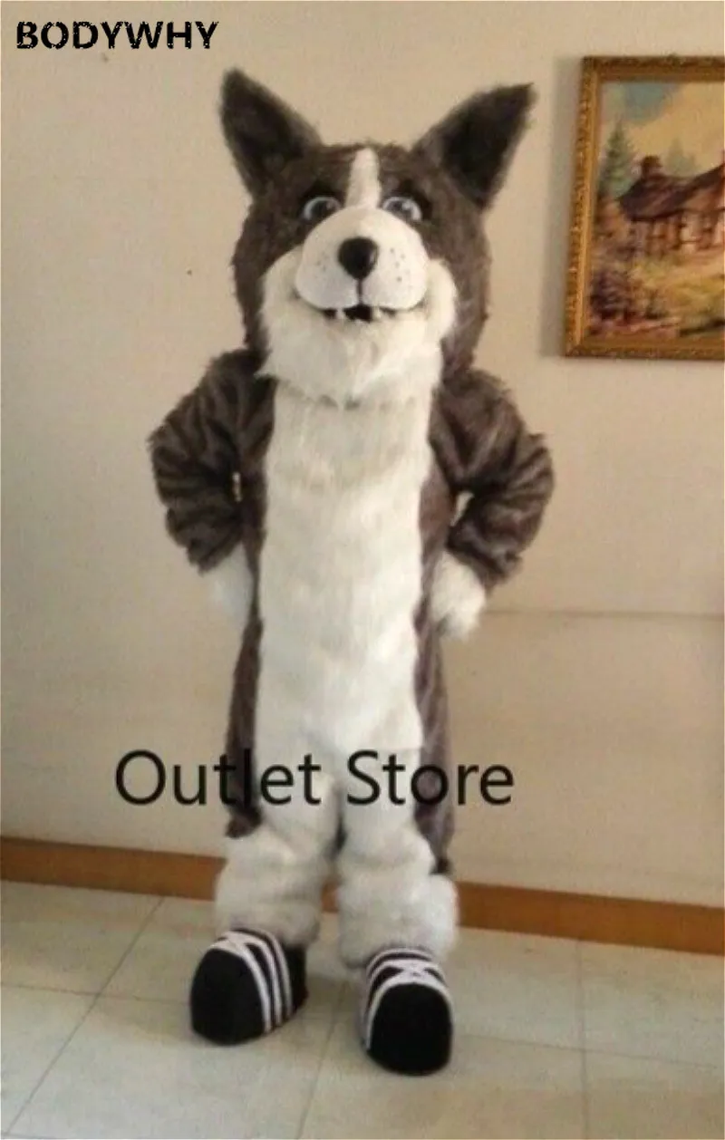 Хэллоуин Собака Хаски дикого волка пушистый Фурсьют костюм вечерние маскарадный