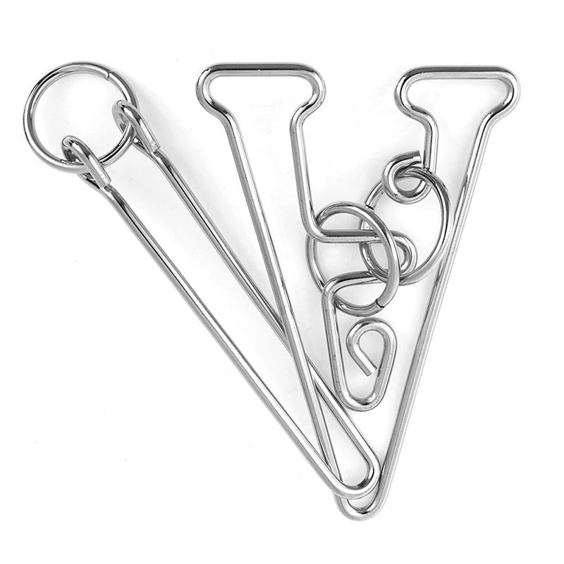 Rompecabezas de Metal con letras A y anillo, juego de rompecabezas para adultos y ni&ntilde;os-4
