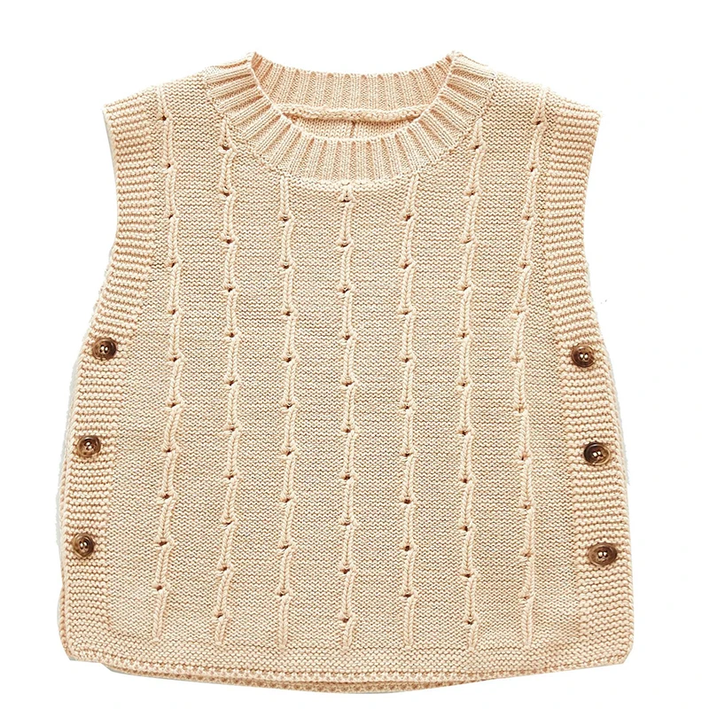 Жилет для маленьких девочек на осень и зиму Теплый Универсальный вязаный свитер