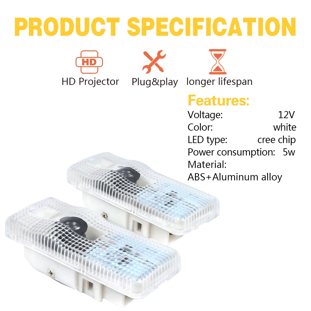 2X светодиодный Двери Автомобиля призрак Logo проектор светильник для Citroen Picasso C4L C5