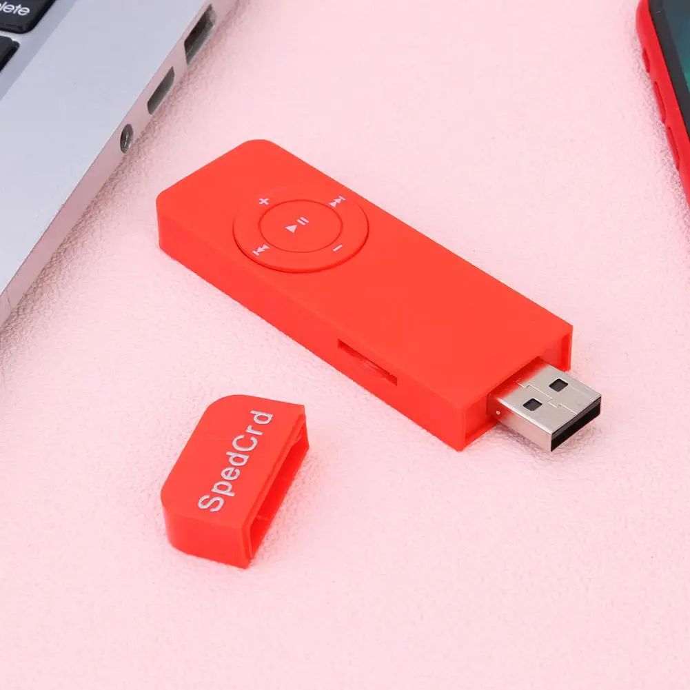 Музыкальный мини mp3-плеер, 3,5 мм, перезаряжаемый, 160 мА · ч, USB-флеш-накопитель, Поддержка карт памяти 64 ГБ, TF, спортивные наушники, 0,9 x см - изображение