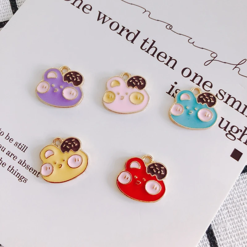 

DIY Jewelry Accessories Cute Colorful Alloy Dripping Bear Pendant Necklace Bracelet Jewelry Accessories