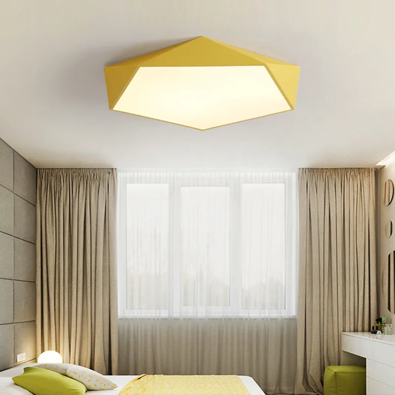 

Modern LED Ceiling Lamp Geometric Polygon Iron Metal PVC Indoor Lighting Bedroom Dining Room Decoration Light Fixture AC110-265V