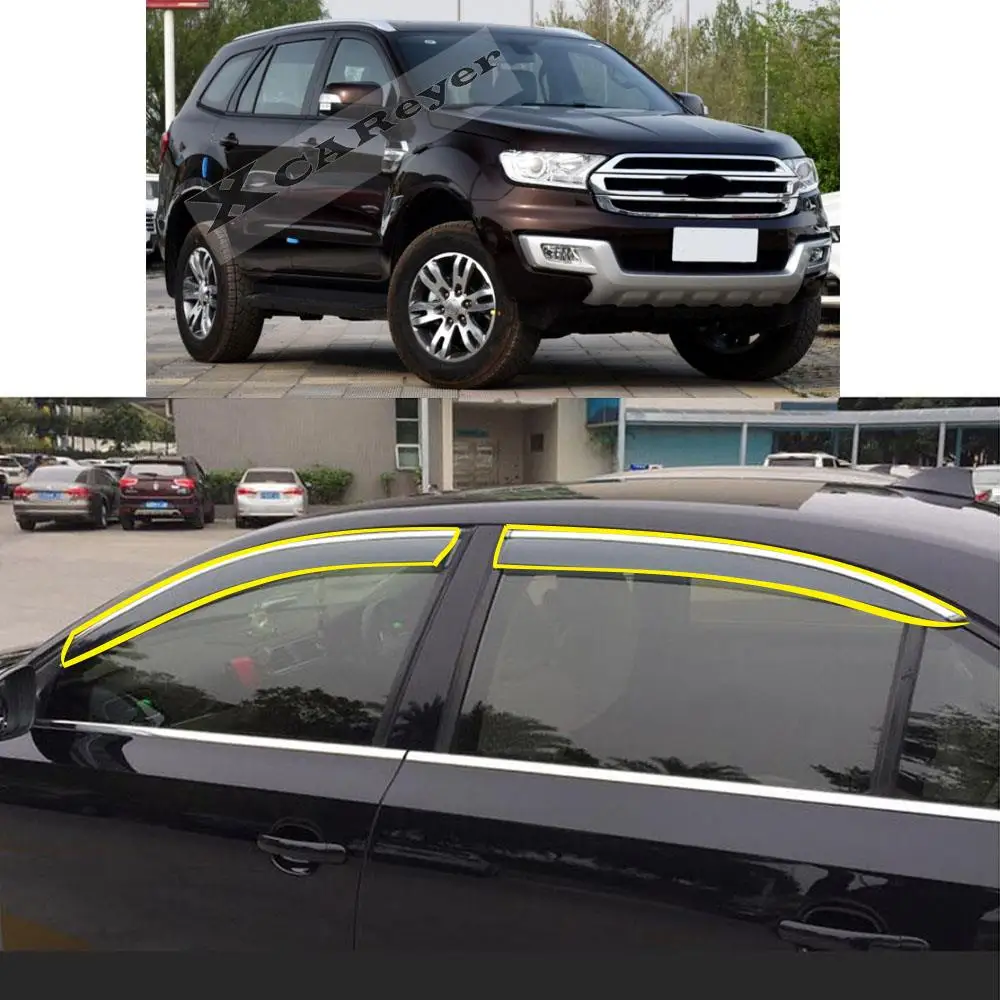 

Car Body Styling Sticker Plastic Window Glass Wind Visor Rain/Sun Guard Vent Protector For Ford Everest 2015-2021