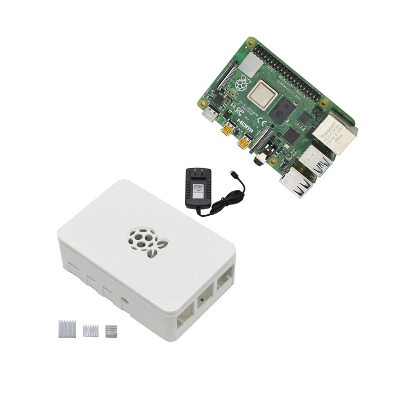 GTBL для Raspberry Pi 4 Модель B ABS чехол 4G RAM DIY Kit с белым радиатором 5V 3A адаптер питания PI