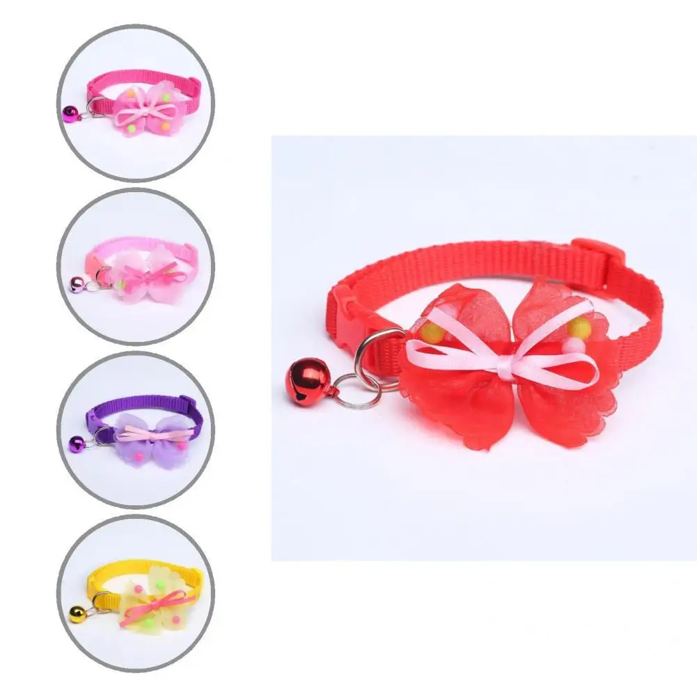 

Ошейник для домашних животных, красивый стильный ошейник с бантом и колокольчиком, удобный в использовании модный аксессуар, ошейник для со...