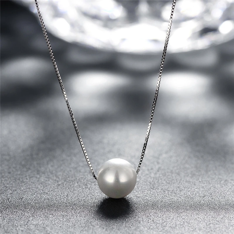 Pearl Necklaces Women 925 Sterling Silver Choker Necklace Pendant Boxing Chain Collier Femme 2020 Korea Jewelry Accesories Gift | Украшения