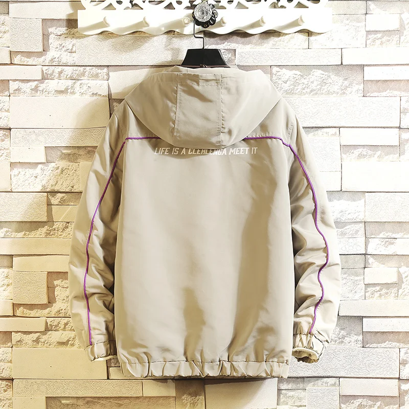 

Large Size Men's Jackets Autumn Winter Hooded Coat jogging sport Loose jacket Pilot Jacket Outerwear Jacket