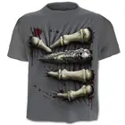 Мужские футболки в стиле панк с 3D принтом, летние футболки с коротким рукавом