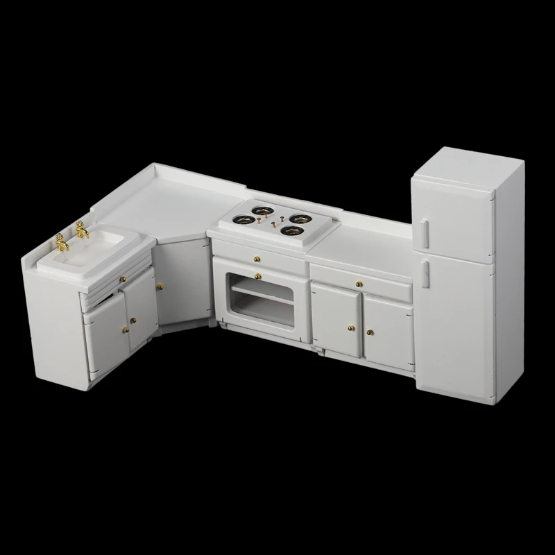 

1/12 Dollhouse Miniature Kitchen Furniture Kitchen Cabinet Kit Dollhouse Furniture Accessories