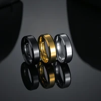 ganxin 6mm stainless steel rings for men simple fashion glossy ring punk males hip hop prom jewellery high quality wedding bands