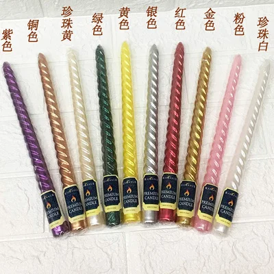 mixed color 2*25 см, 12 см, шт./кор. спираль палочка длинная лампы в форме свечи золотого, серебряного цвета Свеча светильник ужин свадьба - Цвет: mixed color