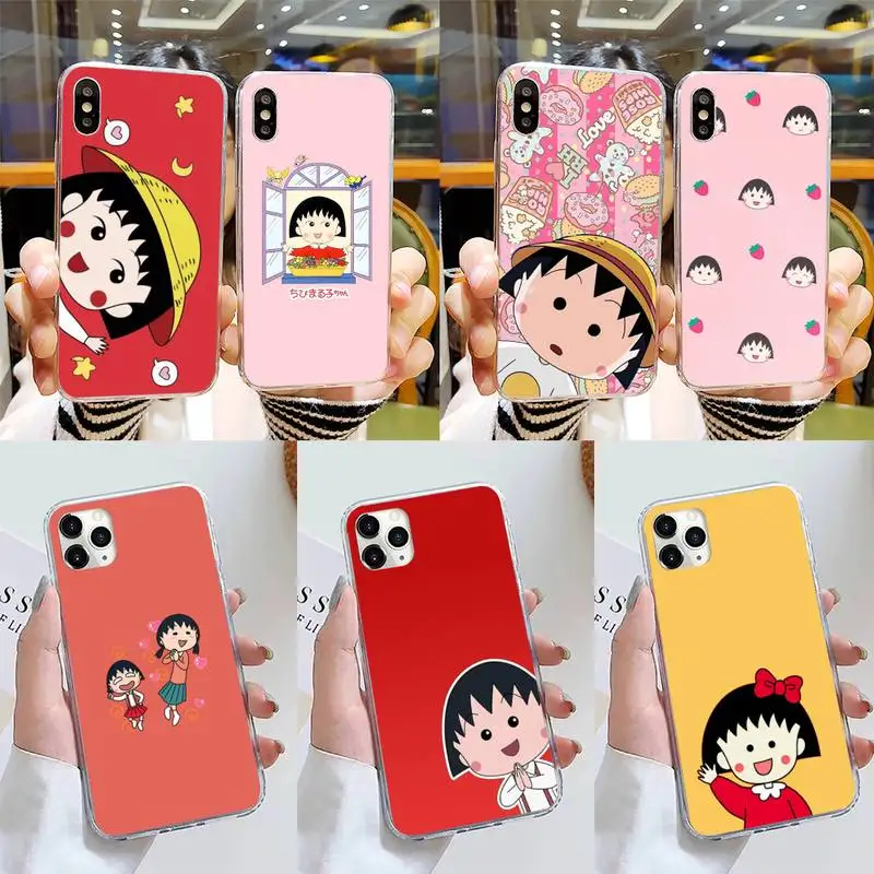 

Cartoon Chibi Maruko-chan Phone Case for iPhone 11 12 13 mini pro XS MAX 8 7 6 6S Plus X 5S SE 2020 XR cover