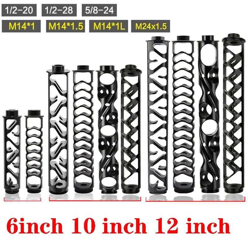 

6" 10" 12" Spiral 1/2-28 5/8-24 Single Core Black Aluminum Tube Car Fuel Filter Solvent Trap For NAPA 4003 WIX 24003 Filters