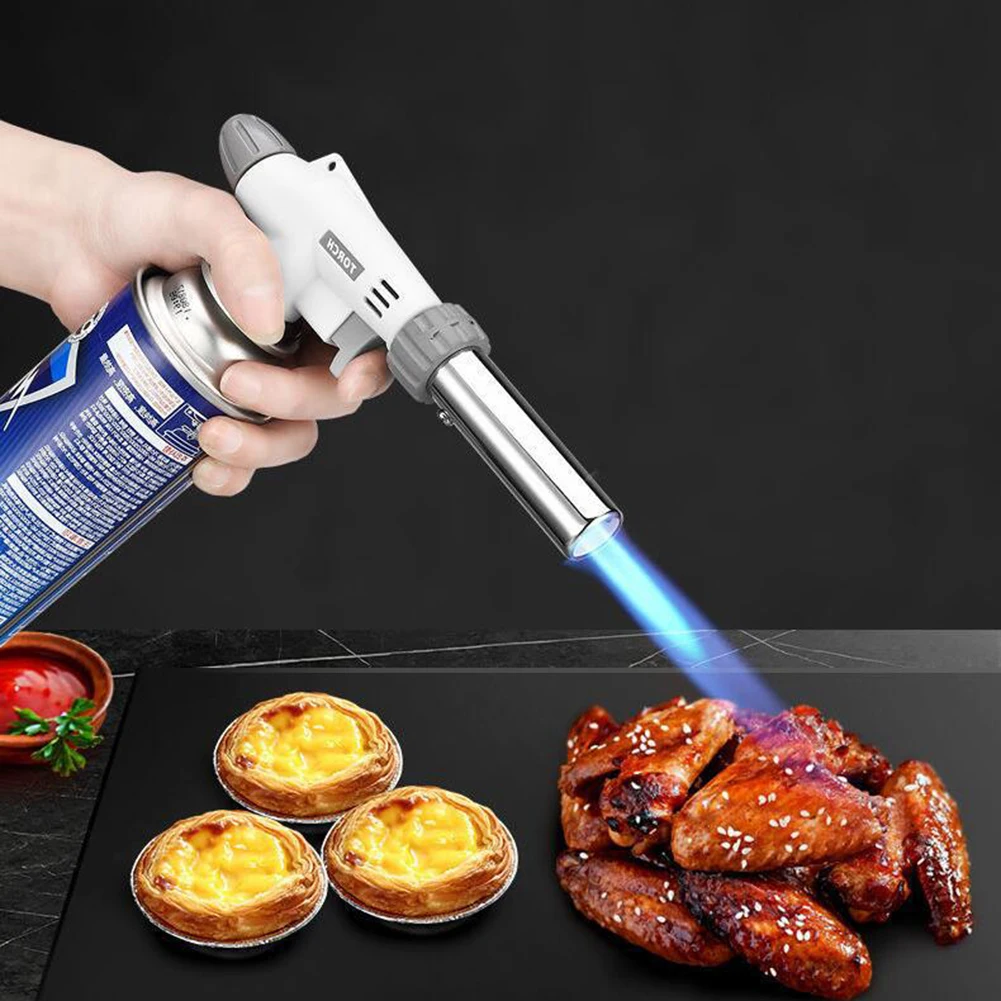 

Portable Butane Gas Torch Gun Flamethrower Adjustable Barbecue Flame Torch Ignition Lighter for Camping Cooking Heating BBQ Tool