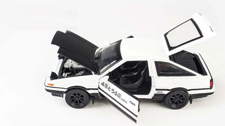 1:28 игрушечный автомобиль INITIAL D AE86 из металлического сплава литой и модель