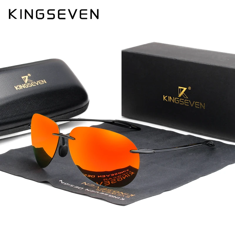 Мужские классические солнцезащитные очки KINGSEVEN поляризационные с зеркальными