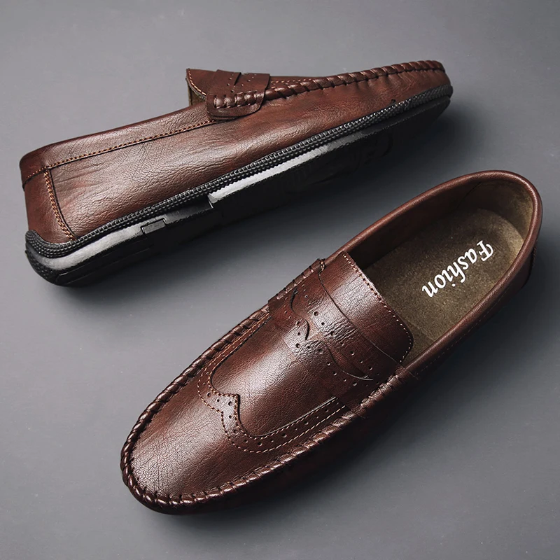 

Men's Loafers Lightweight Breathable Flat Footwear Male Slip-On Casual Shoes New Trend Solid Sneakers For Meeting Street Walking