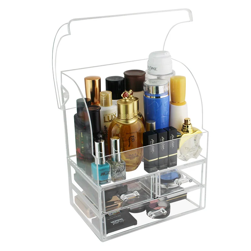 transparent acrylic make up jewelry storage box removable household makeup organizer box organizer hot sell free global shipping