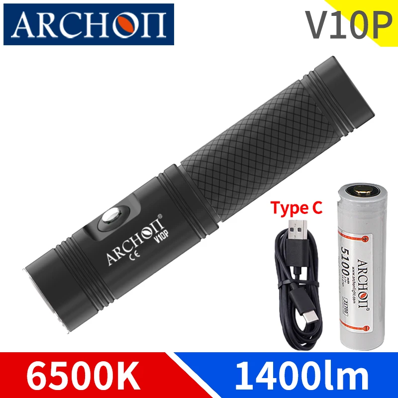 V10P Тип C 5V фонарик для дайвинга 1400lm CREE светодиодный чип Дайвинг Свет 5100 мА/ч