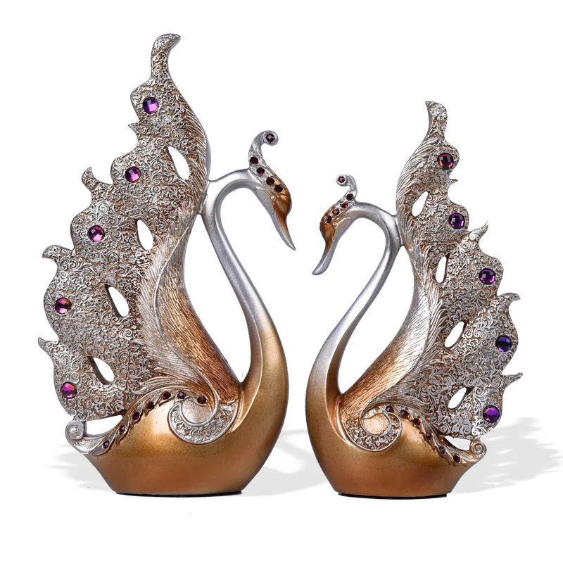 

Creative Couple Swan Ornaments Home Accessories Living Room TV Cabinet Decoration New Wedding Gifts to Send Girlfriends Wedding