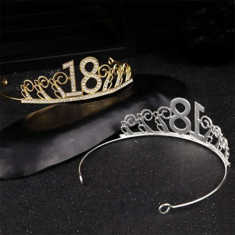 

Alloy Korean Style 1Pcs Crystal Crown Cake Decoration Party Supplies 18 year old Birthday Party Anniversary Headdress 2Colors