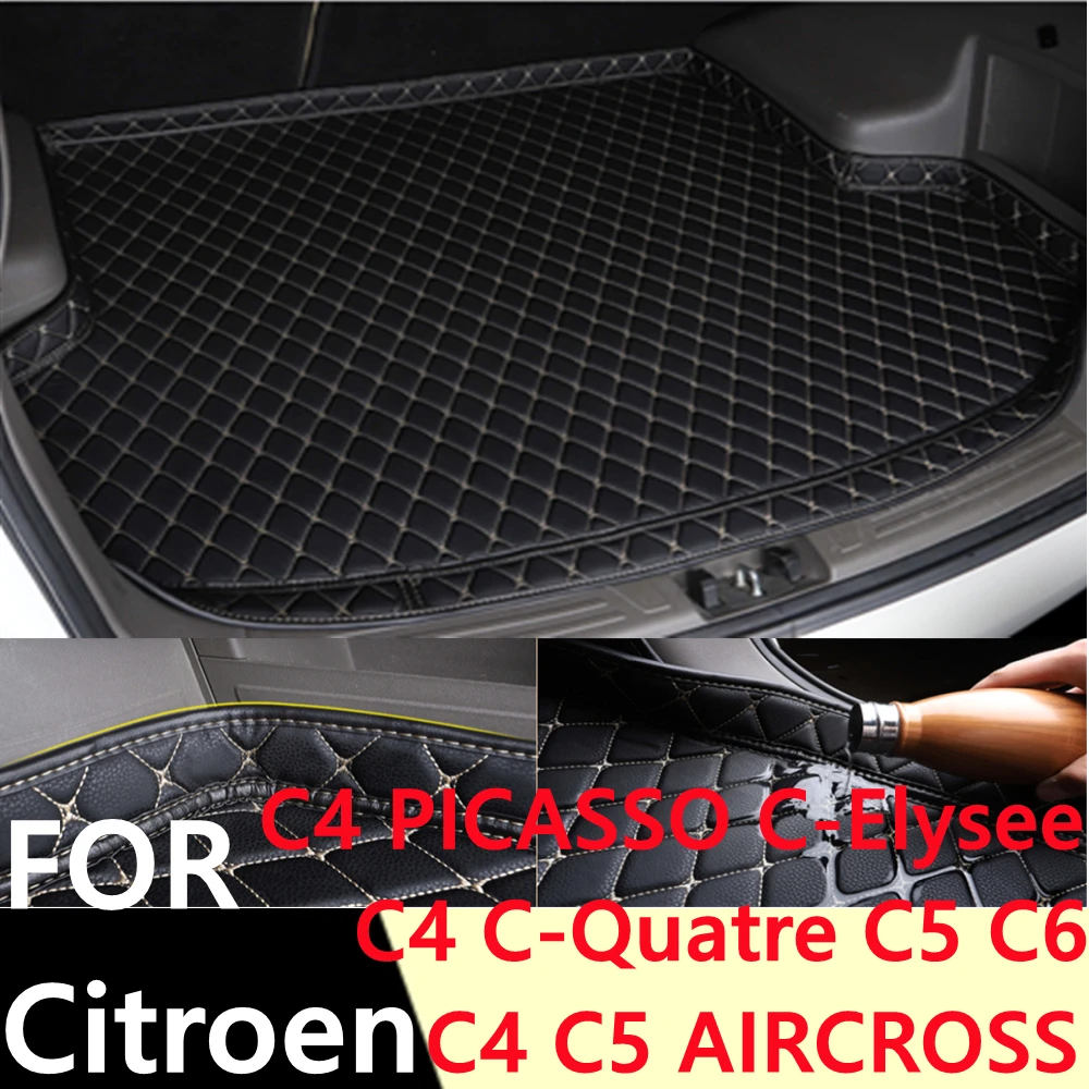 

SJ 6 цветов, водонепроницаемый коврик для багажника автомобиля, поднос для багажника, Накладка для задней панели для Citroen C4 C5 C6 AIRCROSS C4 PICASSO C-Elysee...
