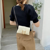 summer fashion chain strap crossbody bag for women solid color small shoulder bag trendy ladies pu leather messenger bag clutch
