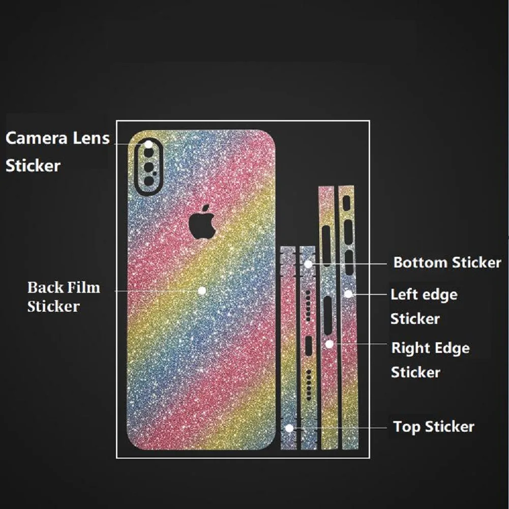 Блестящая пленка на заднюю панель для iPhone 11 Pro XS MAX XR X блестящая задняя крышка