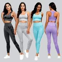 camo yoga set gym sport workout running crop fitness top sexy bra training solid color gymwear squat proof leggings set suit