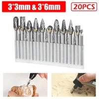 20 pcs polishing head tungsten steel carbide burr grinder head die for rotary tools electric drill accessories