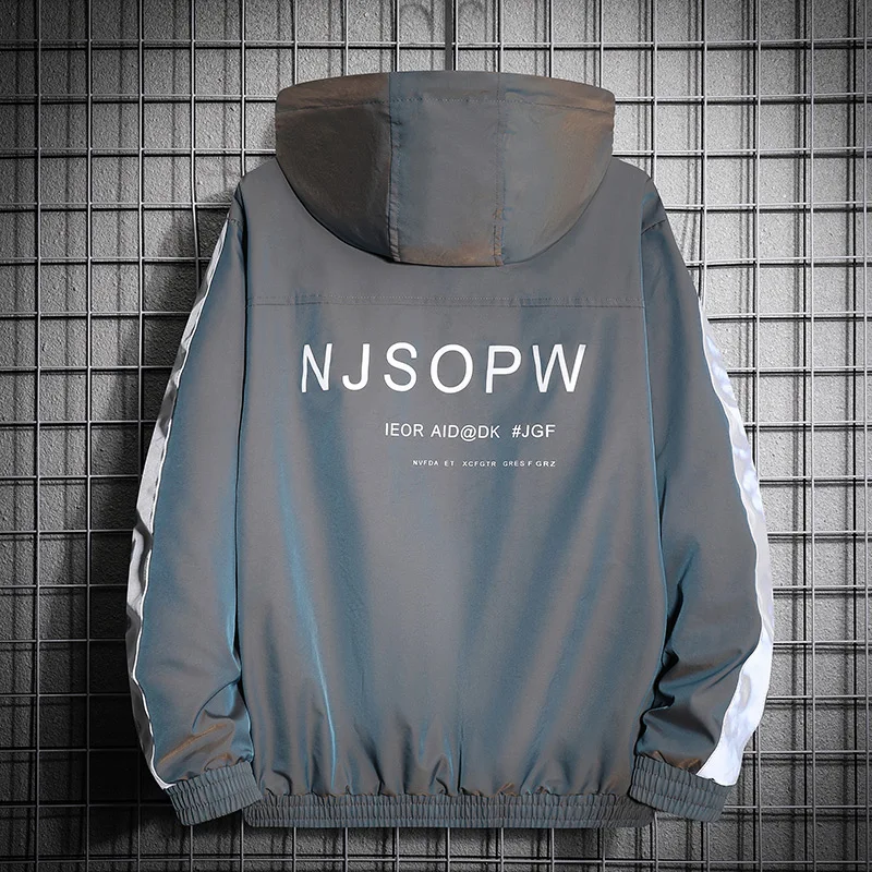 В стиле хип-хоп размера плюс куртка мужская Harajuku ветровка уличных танцев 2021 Осень