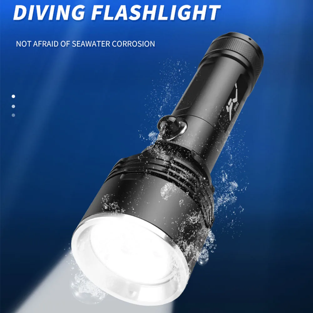 

New Most Profession XHP70 Diving Flashlight 18650 High Power Led Torch Light Underwater IP68 Waterproof Rechargeable Hand Lamp