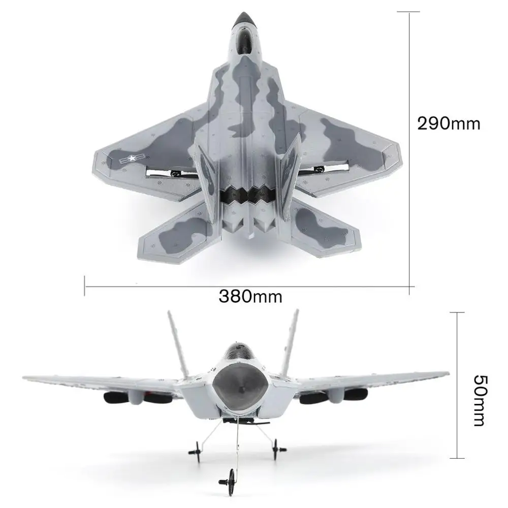 Новое поступление FX-822 F22 2 4 ГГц 290mm размах крыльев EPP RC истребитель пульт